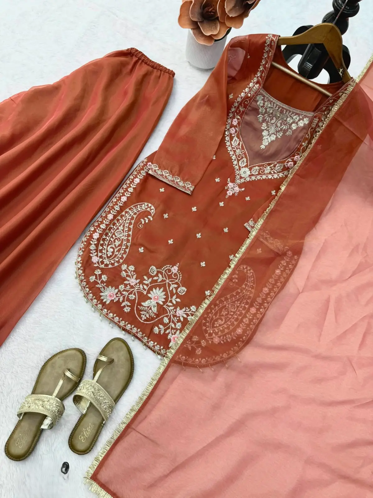 Paisley-Yoke Salwar Suit - Lavender